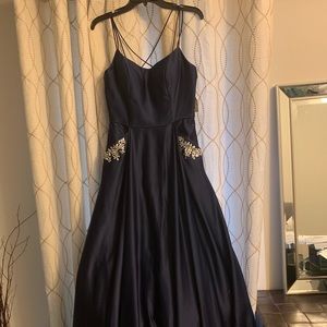 David’s Bridal Satin Dress with embellished waist